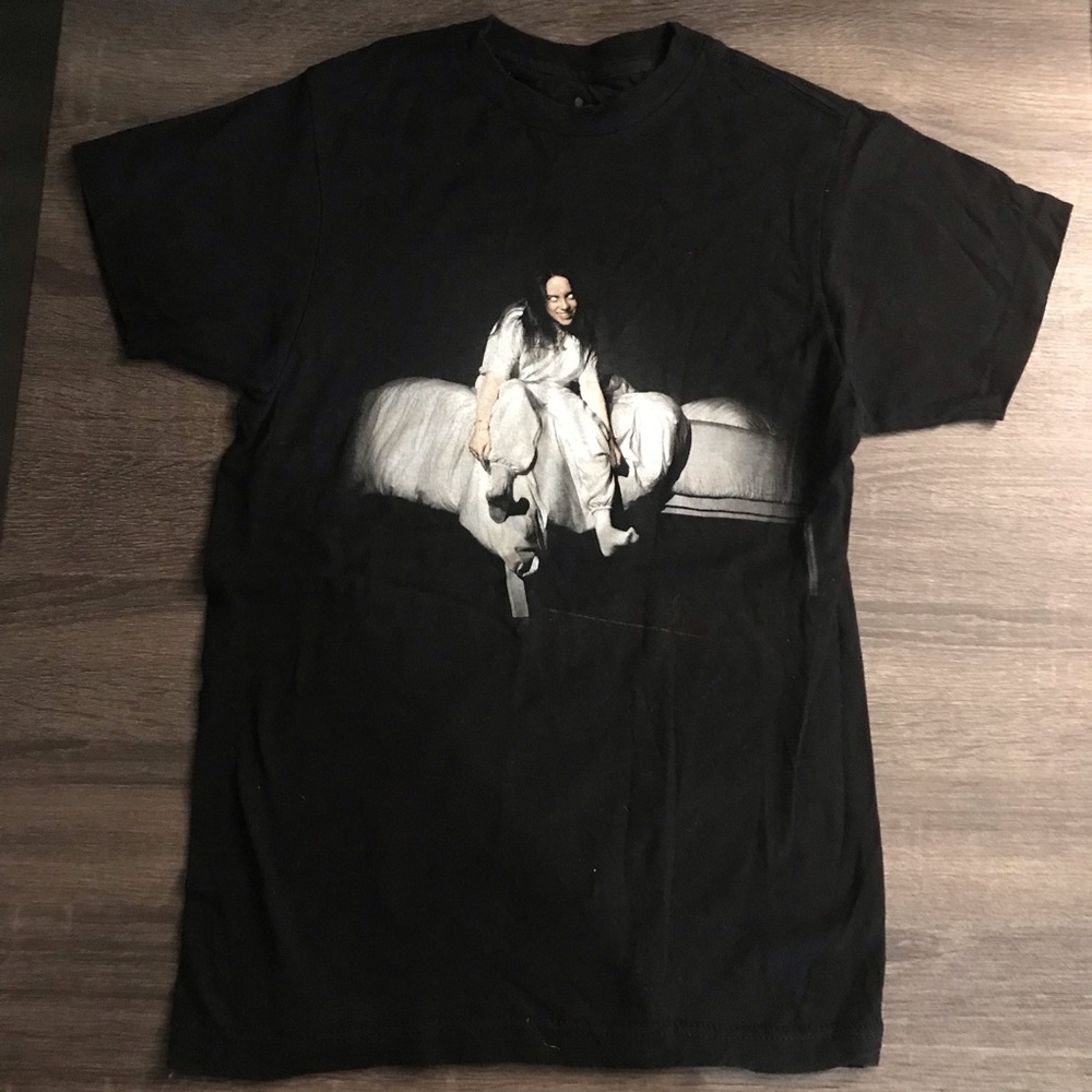 Black Billie Eilish Graphic T-Shirt with White Print